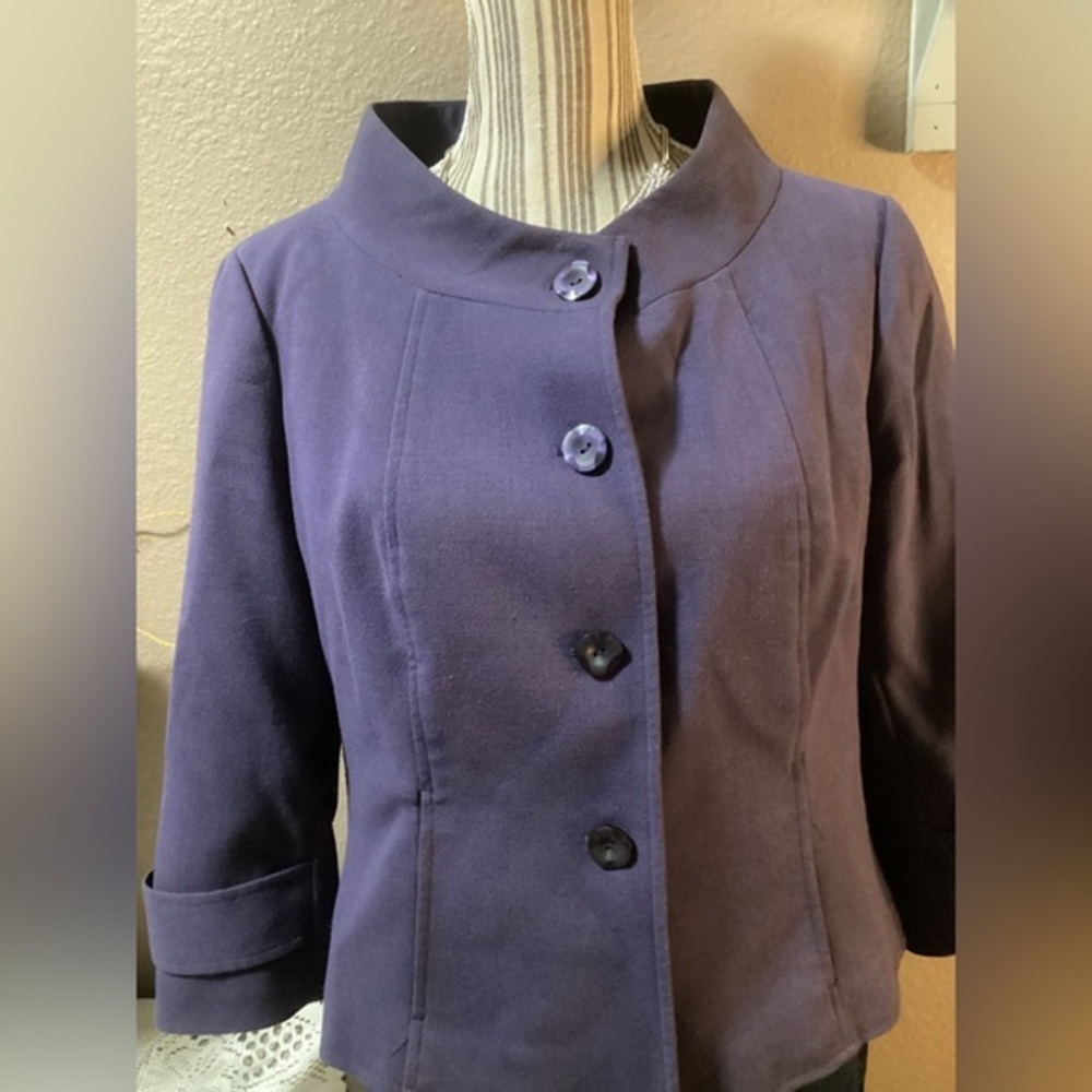 Axcess by Liz Claiborne Purple Stretch Blazer